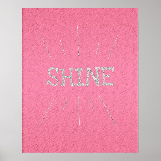 Shine Hot Pink mit Silver Glitzer Poster (Vorne)