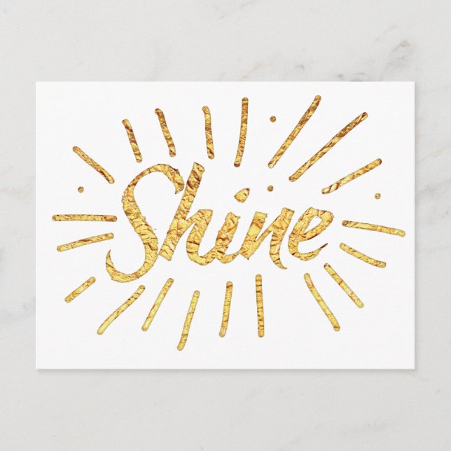 SHINE in gold Postkarte (Vorderseite)