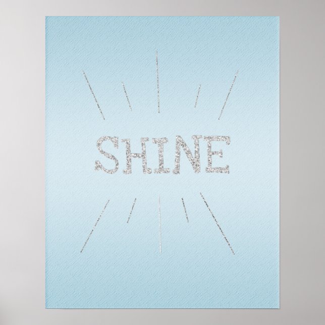 Shine Light Blue mit Silver Glitzer Poster (Vorne)