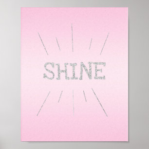 Shine Light Pink mit Silver Glitzer Poster