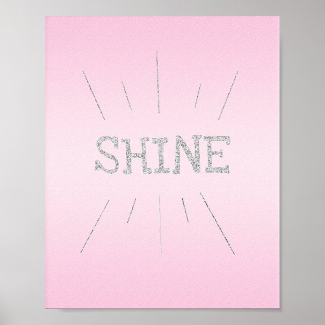 Shine Light Pink mit Silver Glitzer Poster (Vorne)