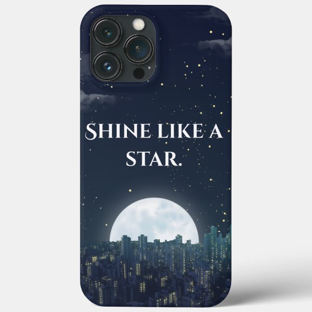 'Shine Like a Star' Nachthimmel Zitat iPhone  Case-Mate iPhone Hülle (Rückseite)