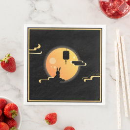 Shine Moon Rabbit - Black Sky Mitte Herbst Festiva Serviette