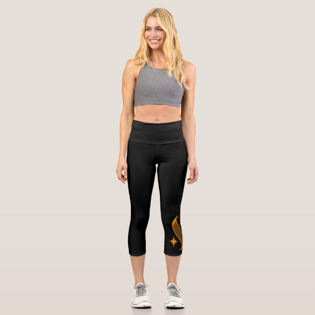 Shine Movement Pilates Logo High Waisted Capris (Vorderseite)