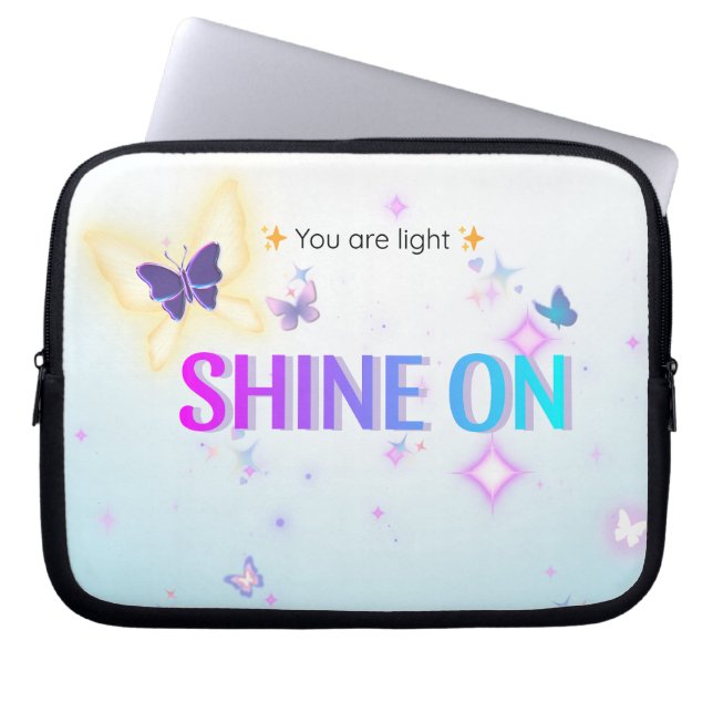✨ Shine on 10" Schmetterling Laptop Schlauch - Du  Laptopschutzhülle (Vorderseite)