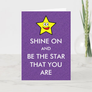 Shine on and be the star you are Glitzer Karte