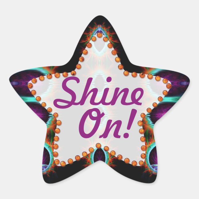 Shine On! Aqua Lila Star Sticker (Vorderseite)
