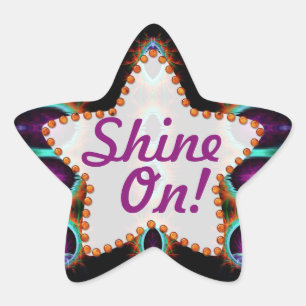 Shine On! Aqua Lila Star Sticker