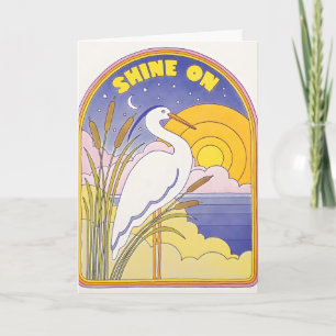 Shine On Heron Letterpress Karte