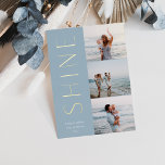 Shine on | Modern 3 Foto Collage Hanukkah<br><div class="desc">Ein elegantes und elegantes Hanukkah-Kartendesign mit drei Fotos,  die rechts in einem vertikalen Layout ausgerichtet sind. "Shine" erscheint neben Ihrem Foto im modernen Goldfolientyp. Personalisieren Sie mit Ihrem Familiennamen und dem individuellen Hanukkah Gruß unten für die perfekte Touch zu diesen cool minimalistischen Urlaubsfotokarten.</div>