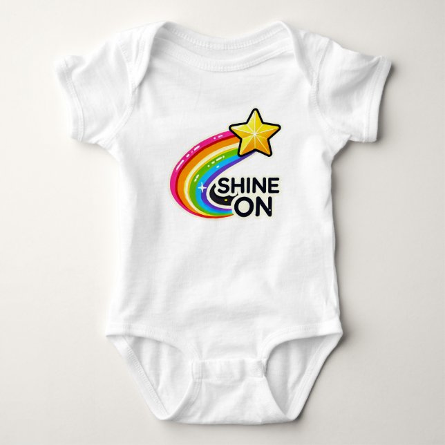 Shine on Rainbow and Star Baby Strampler (Vorderseite)