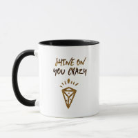 Shine on you Crazy Diamond Quote Gold Typografie