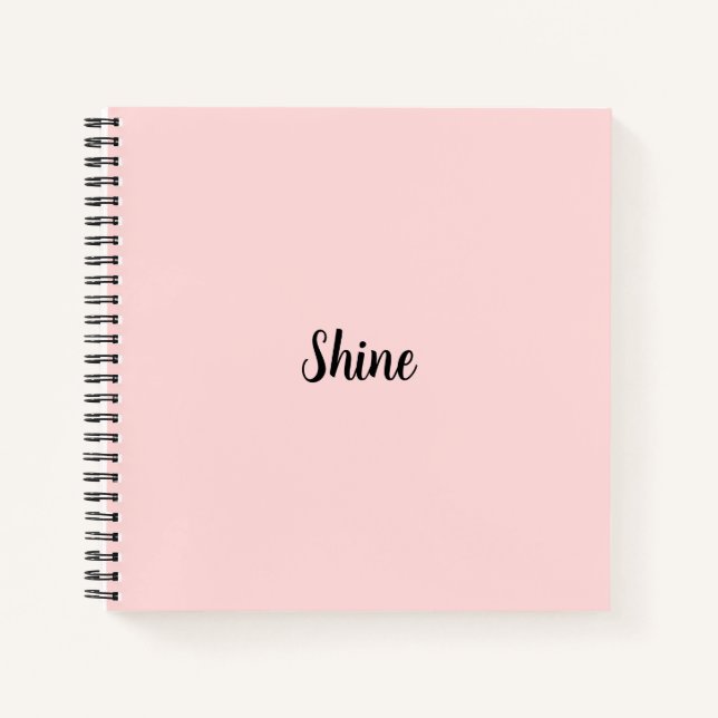 Shine Pink Modern Minimalist Design Notizbuch (Vorderseite)