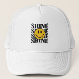 SHINE Retro Smiley Face Bold Typography Hat Truckerkappe