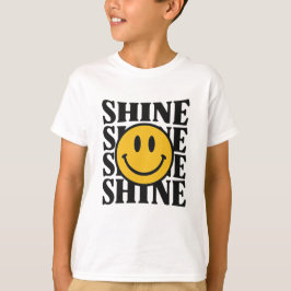 SHINE Retro Smiley Face Bold Typography T-Shirt