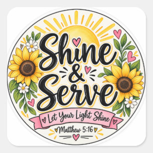 Shine & Serve Christlicher Aufkleber   Lass dein L
