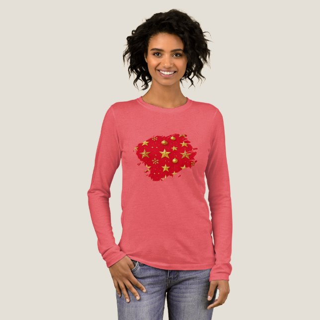 Shine, Starry Christmas Tri-Blend Shirt (Volle Vorderseite)