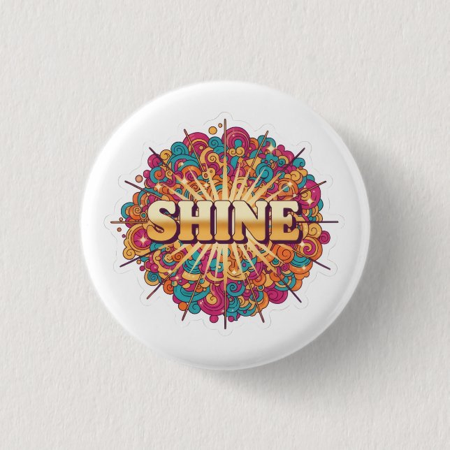 SHINE-Typografie mit Farbigkeit  Button (Vorderseite)