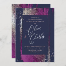 Shine, Winter Bliss Cassis Brush Strokes Navy