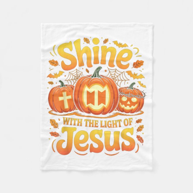 Shine With The Light Of Jesus Christian Halloween  Fleecedecke (Vorderseite)