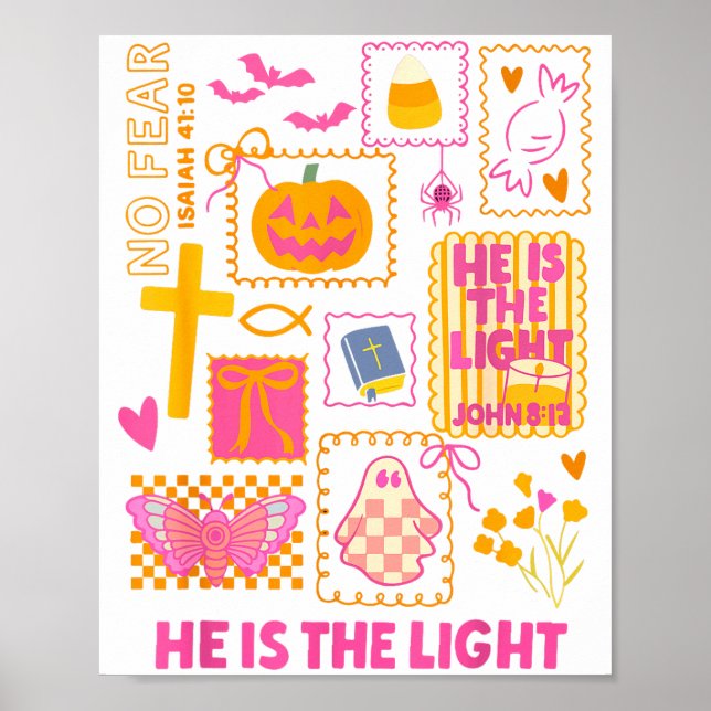 Shine With The Light Of Jesus Christian Halloween  Poster (Vorne)