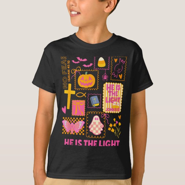 Shine With The Light Of Jesus Christian Halloween  T-Shirt (Vorderseite)