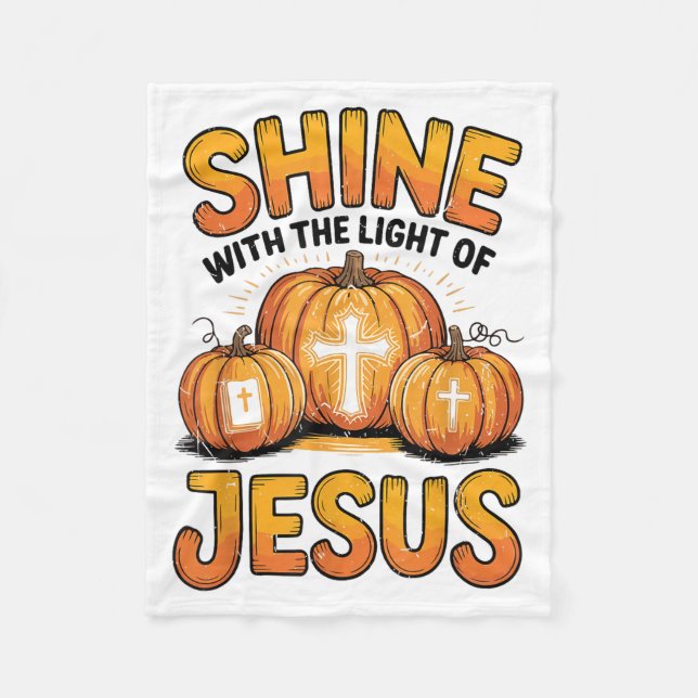 Shine With The Light Of Jesus Halloween Christian  Fleecedecke (Vorderseite)