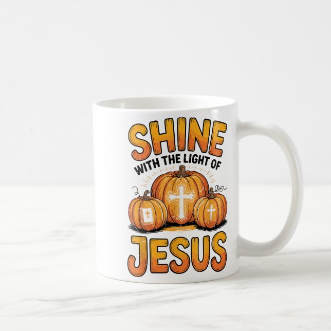 Shine With The Light Of Jesus Halloween Christian  Kaffeetasse (Rechts)