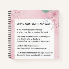 Shine your light Anyway Gedichte Notizbuch