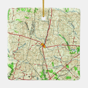 Shiner TX Topo Karte Keramikornament