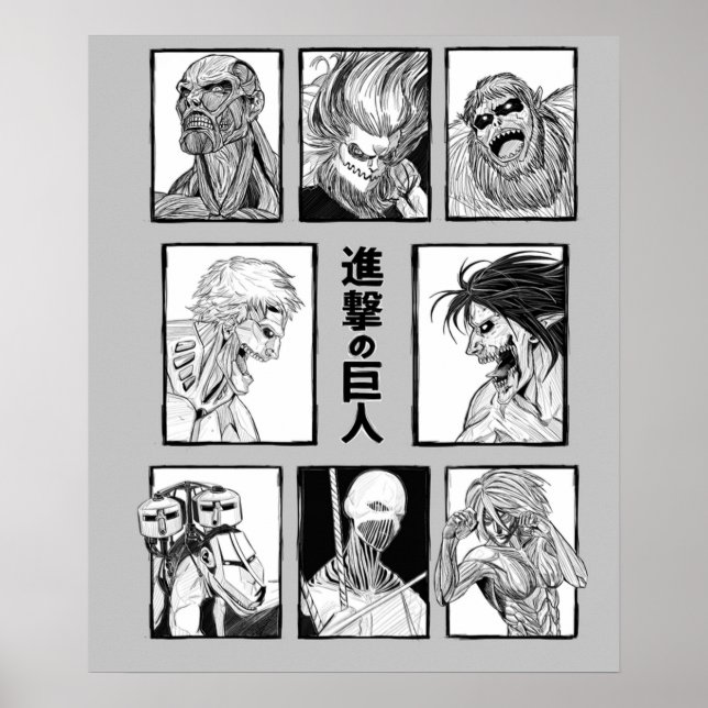 Shingeki no Kyojin Attack auf Titan Titans Poster (Vorne)