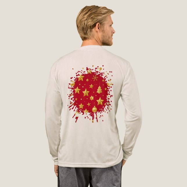 Shining Bright on Christmas Night  Tri-Blend Shirt (Voller Rücken)