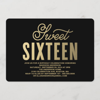 Shining Gold | Einladung von 16 . Geburtstag