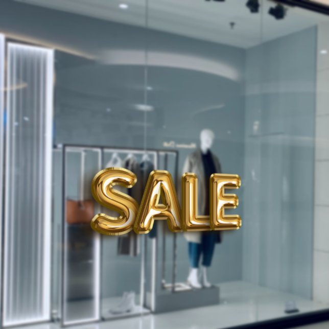 Shining Gold SALE Balloon Store Werbeaktion Fensteraufkleber (Shining Gold SALE Balloon Store Promotion Window Cling)