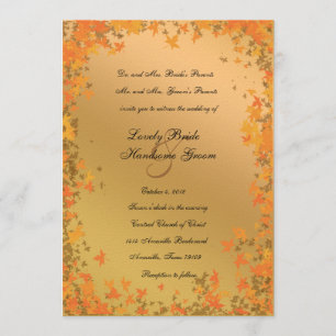 Shining Herbst Gold Mandarine Hochzeit Einladung