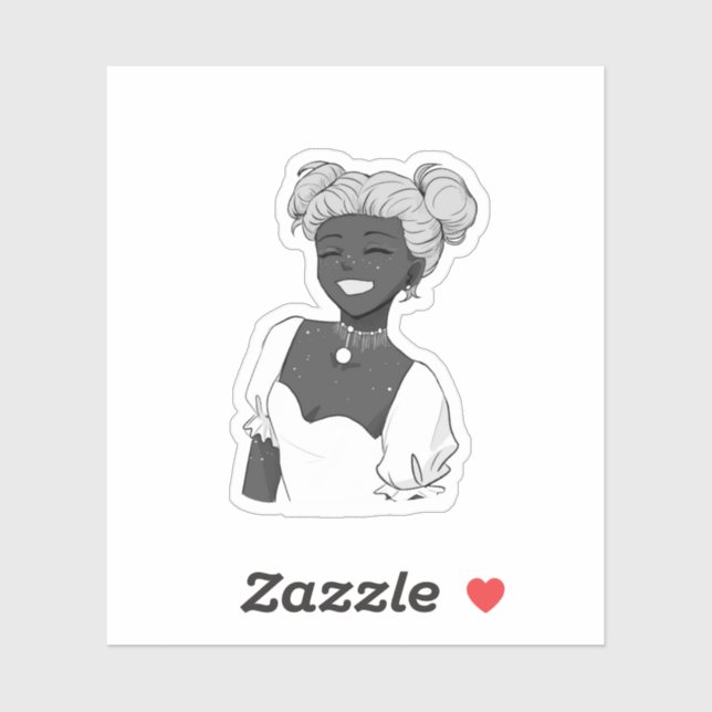 Shining Smile Girl Aufkleber (Blatt)