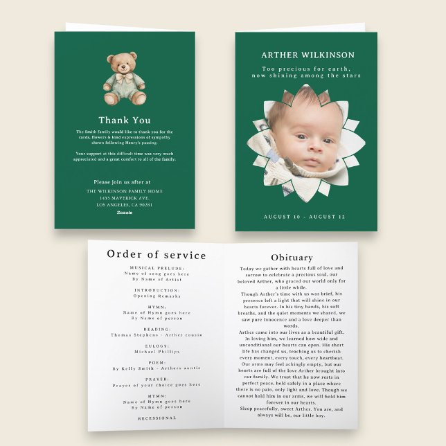 Shining Star Baby Funeral Memorial Card Karte (Von Creator hochgeladen)