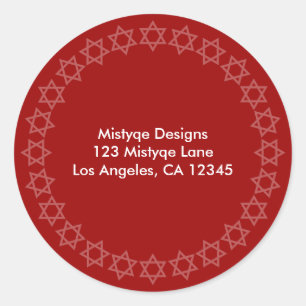 Shining Star Bar/Bat Mitzvah Address Labels Runder Aufkleber