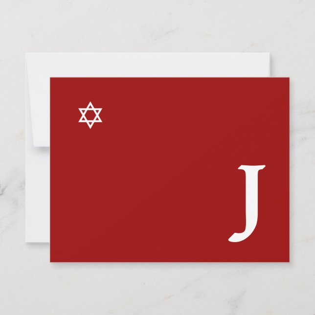 Shining Star Bar Mitzvah Monogram RSVP Card (Vorderseite)