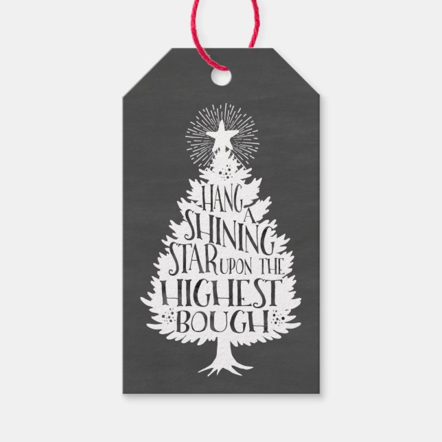 Shining Star Weihnachtsbaum Kraft Geschenkartikel Geschenkanhänger (Vorderseite)