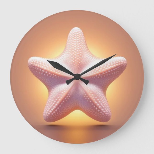 Shining Starfish Große Wanduhr (Vorderseite)