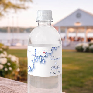 Shining Tides Hochzeit Mattapoisett Karte Wasserflaschenetikett