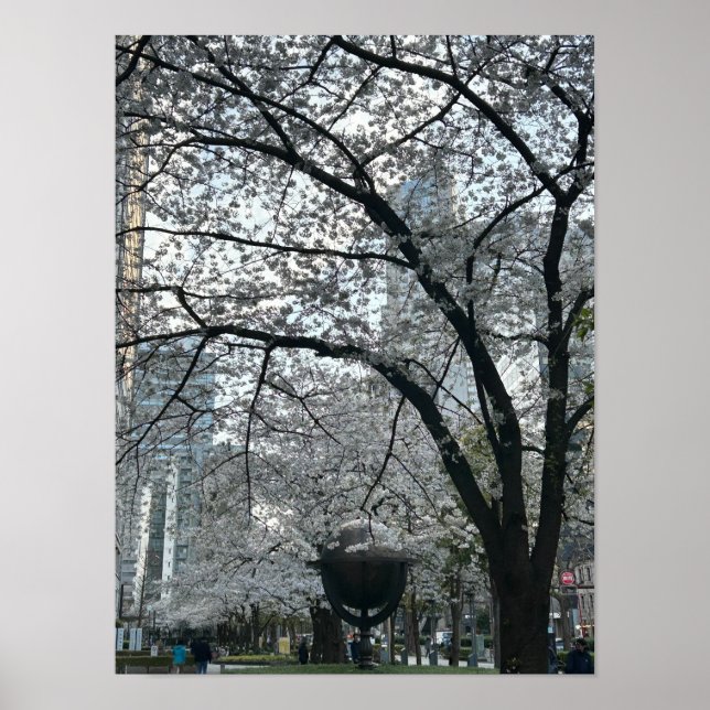 Shinjuku in der Sakura-Saison Poster (Vorne)