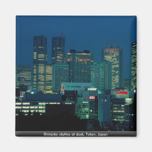 Shinjuku Skyline an der Dämmerung, Tokyo, Japan Magnet