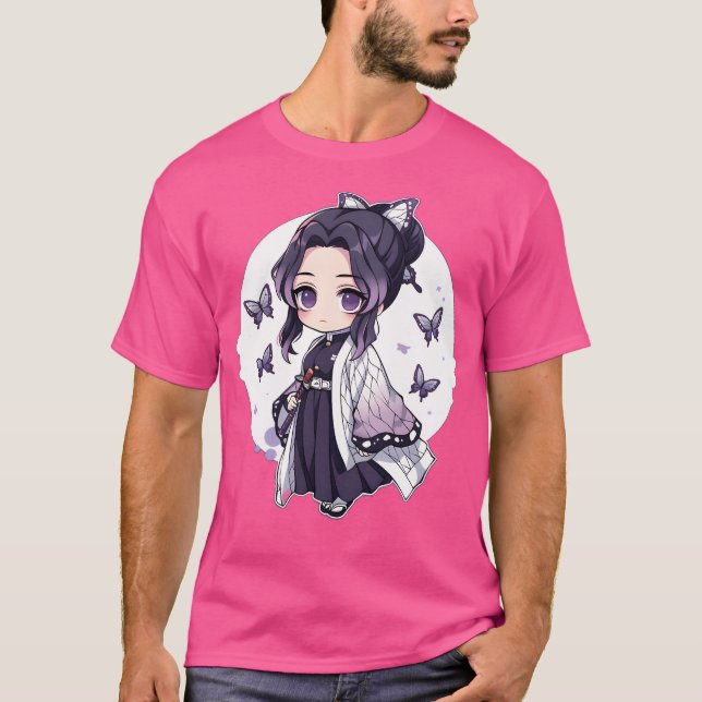 Shinobu Ds Niedlich Anime Girl Chibi Style T-Shirt (Vorderseite)