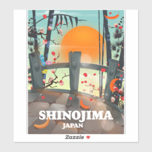 Shinojima Reiseplakat Karte Aufkleber