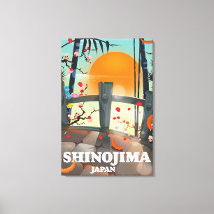 Shinojima Reiseplakatkarte Leinwanddruck