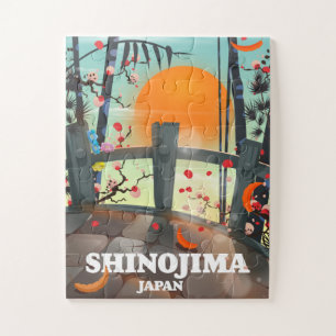 Shinojima Reiseplakatkarte Puzzle
