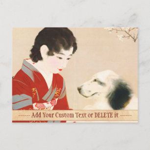 Shinsui Ito Shufu No Tomo Pet Dog japanese Lady Postkarte