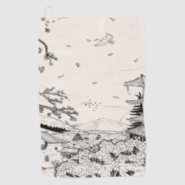 Shinto Shrine Fuji Edo Period Japan Shogun Inspiri Golfhandtuch